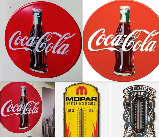 XXL Coca-Cola Schild, Mopar + Route 66 